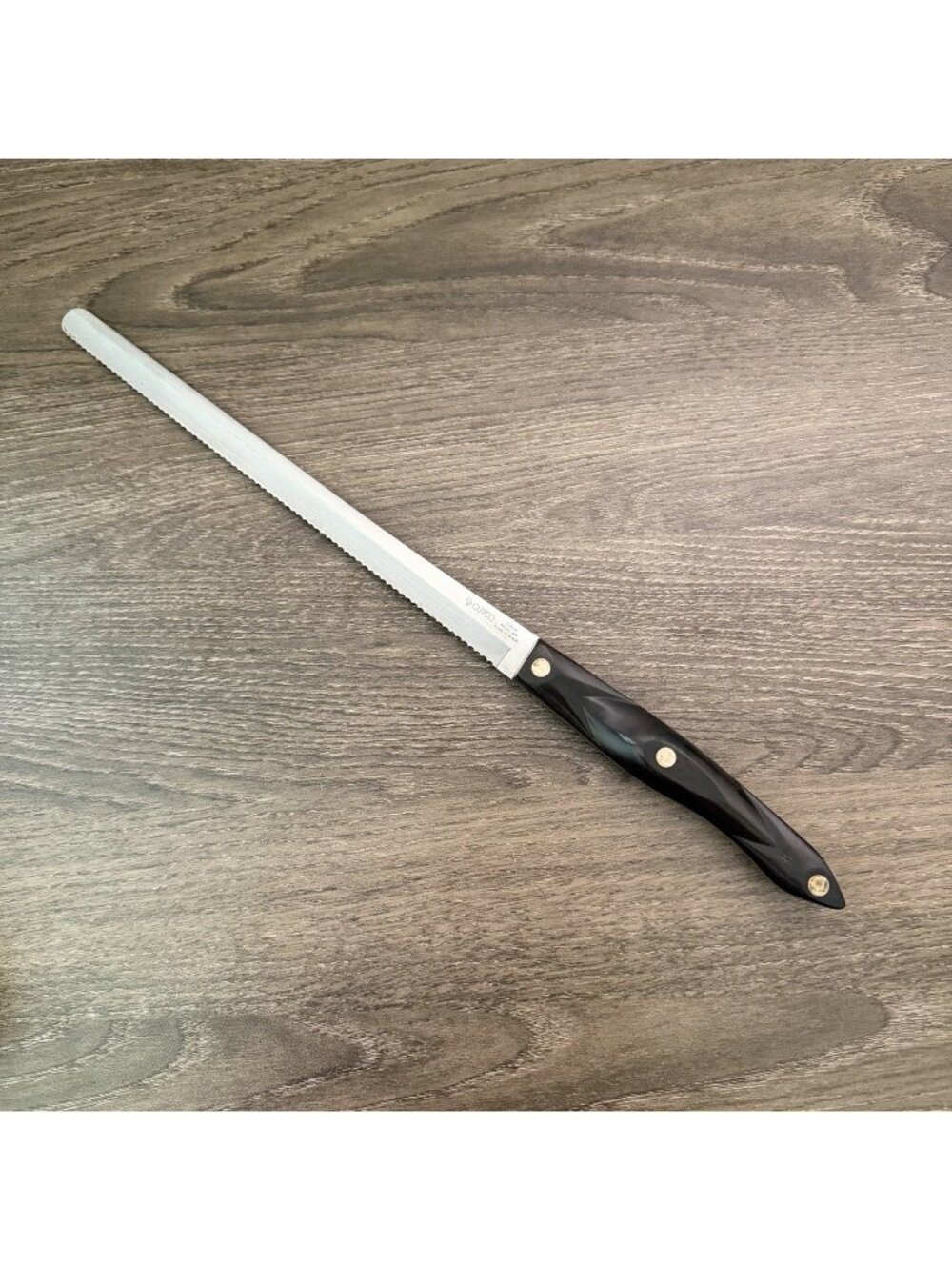 Cutco 1724 JE 9-3/4" Serrated Bread Knife Stainless Blade Dark Brown Handle USA